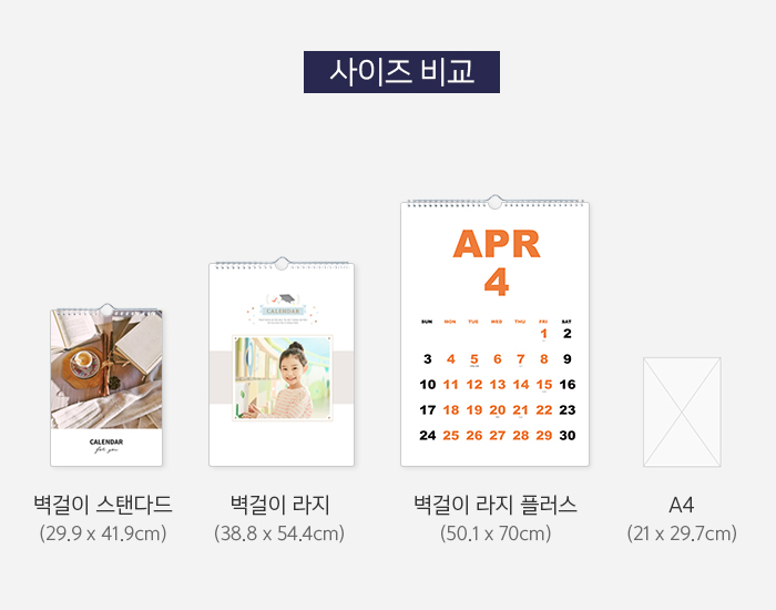 벽걸이 스탠다드, 라지, 라지+