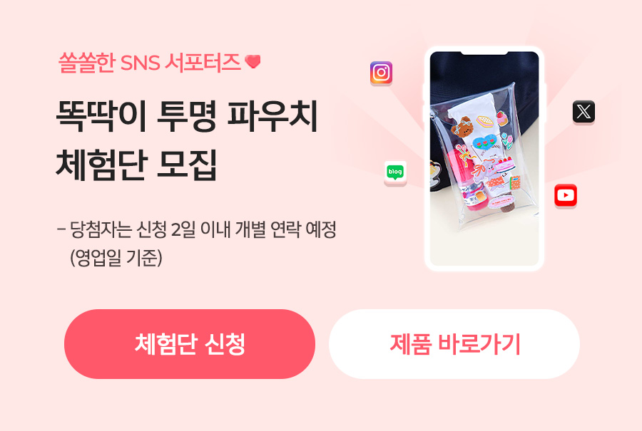 똑딱이 투명 파우치 체험단
